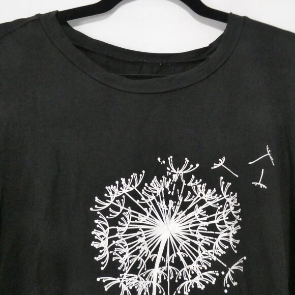 SEASTY - Curve | 2XL | Black T-Shirt With Dandelion Print - Picture 5 of 13